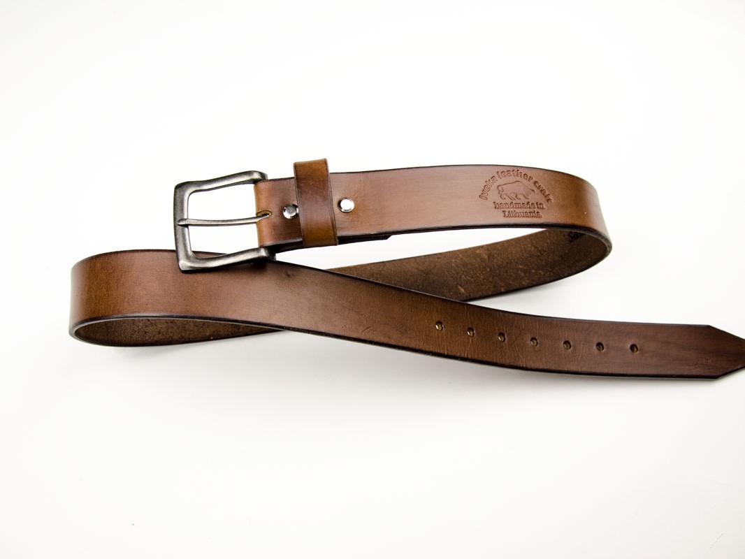 odinis tamsiai rudas diržas long