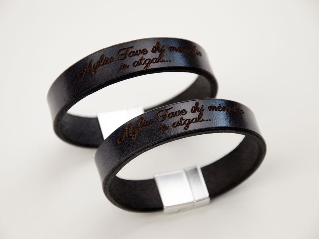 odinės apyrankės porai juodos