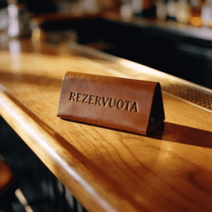 odinis graviruotas su įspaudu stovelis rezervuota